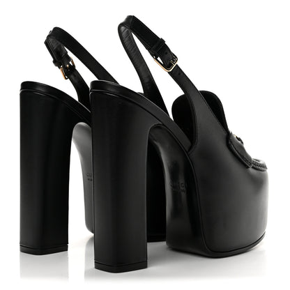 Gucci Calfskin Horsebit Platform 70/160mm Slingback Mules 36 Black 5 of 10