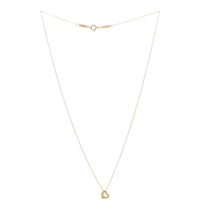 Tiffany 18K Yellow Gold 7mm Elsa Peretti Open Heart Pendant Necklace 2 of 3