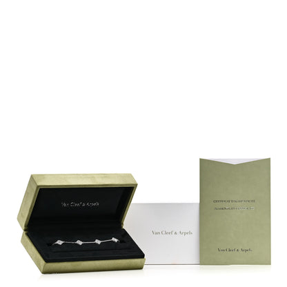 Van Cleef & Arpels 18K White Gold Diamond 6 Motifs Sweet Alhambra Bracelet 5 of 5