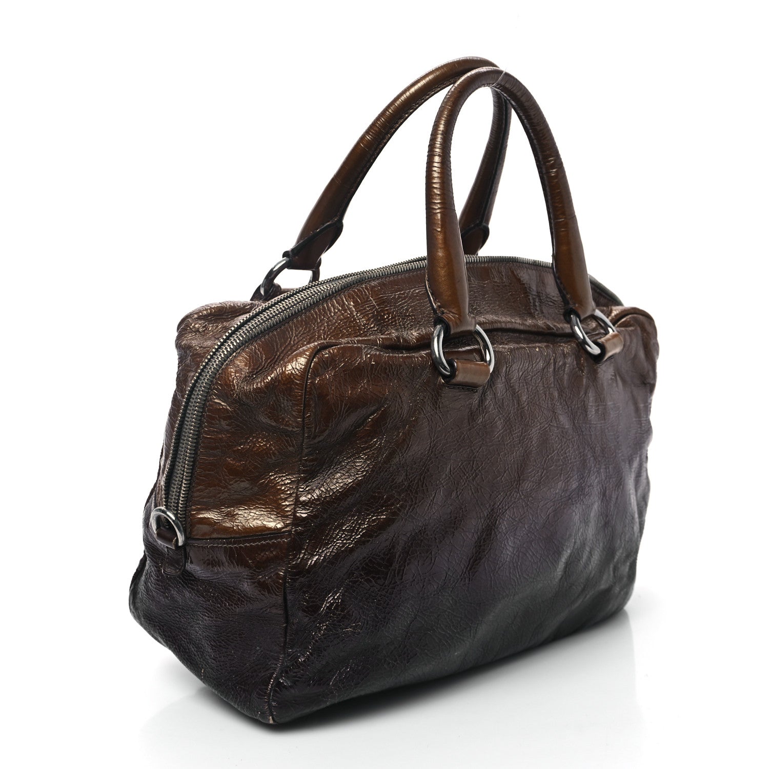 Prada Vernice Sfumaya Satchel Blond Mordore 3 of 13