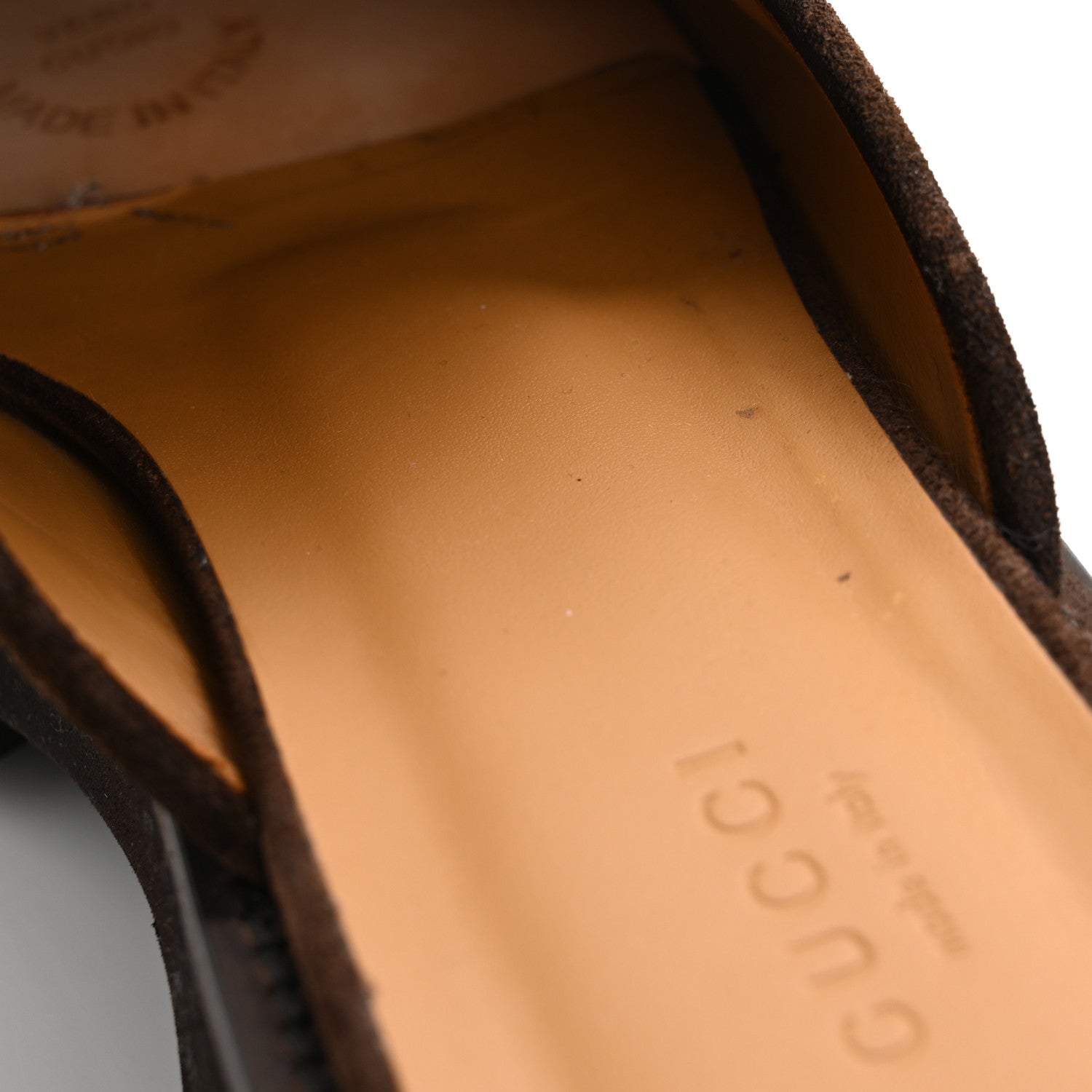 Gucci Suede Horsebit Platform Mules 39.5 Washed Brown 12 of 16