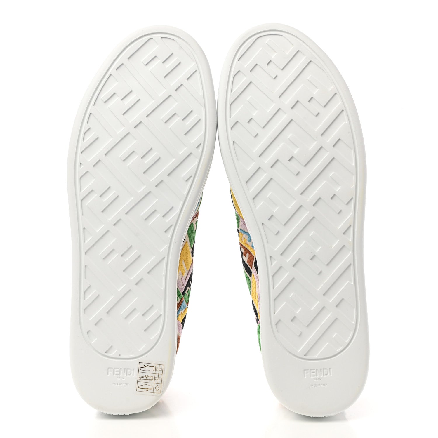 Fendi X SARA COLEMAN Canvas FF Vertigo Embroidered Womens Rise Slip On Sneakers 41 Grezzo Multicolor 5 of 8