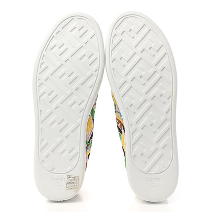 Fendi X SARA COLEMAN Canvas FF Vertigo Embroidered Womens Rise Slip On Sneakers 41 Grezzo Multicolor 5 of 8