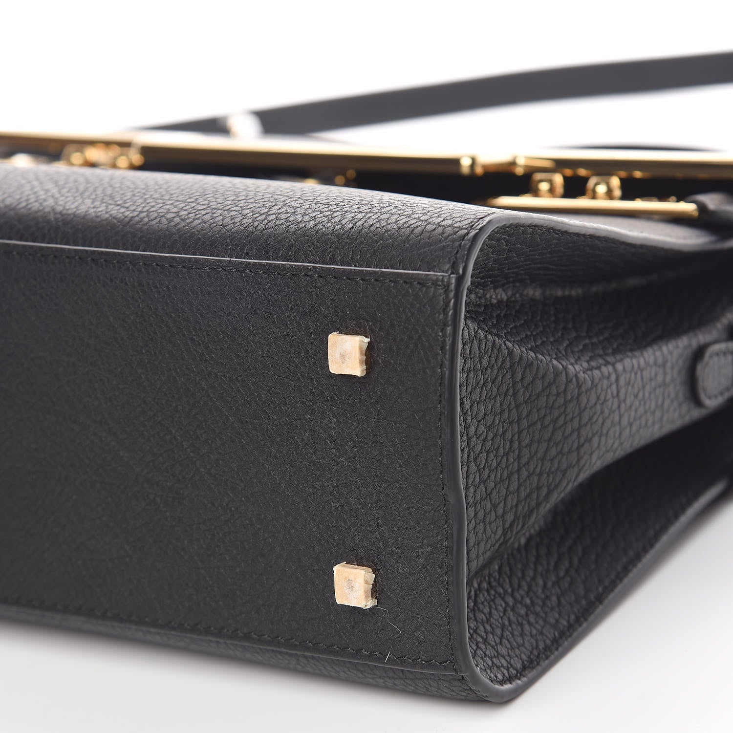 Delvaux Grained Calfskin MM Metal Frame Tempete Satchel Black 7 of 10