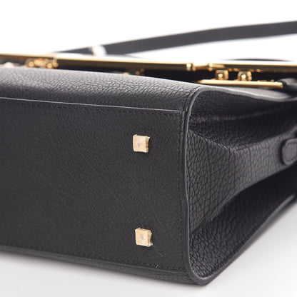 Delvaux Grained Calfskin MM Metal Frame Tempete Satchel Black 7 of 10