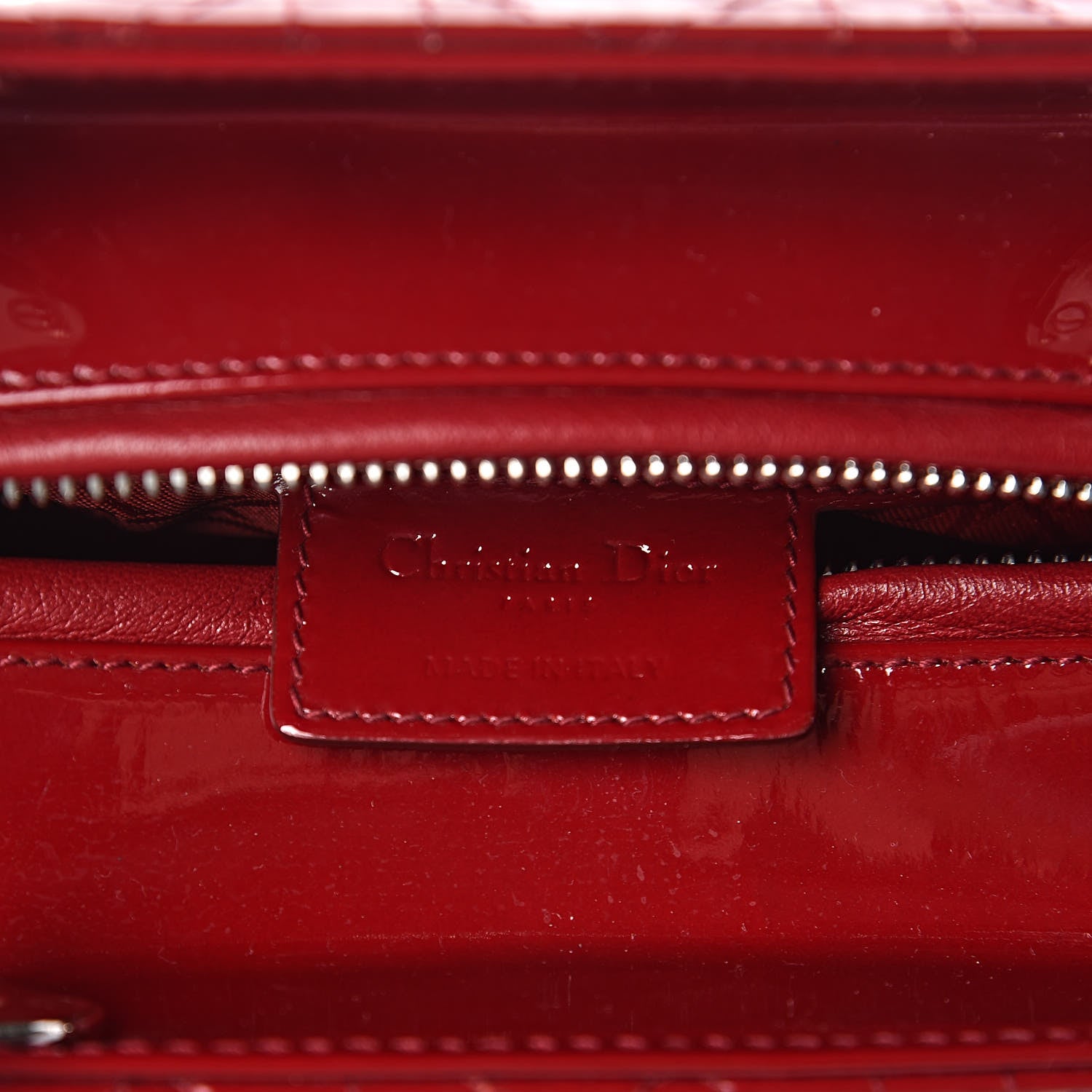 Christian Dior Patent Cannage Medium Lady Dior Red 6 of 10