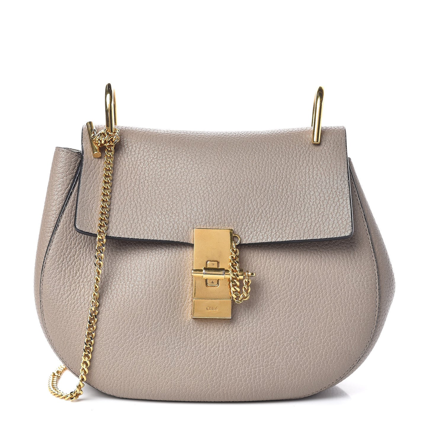 Grained Lambskin Drew Shoulder Bag Motty Grey