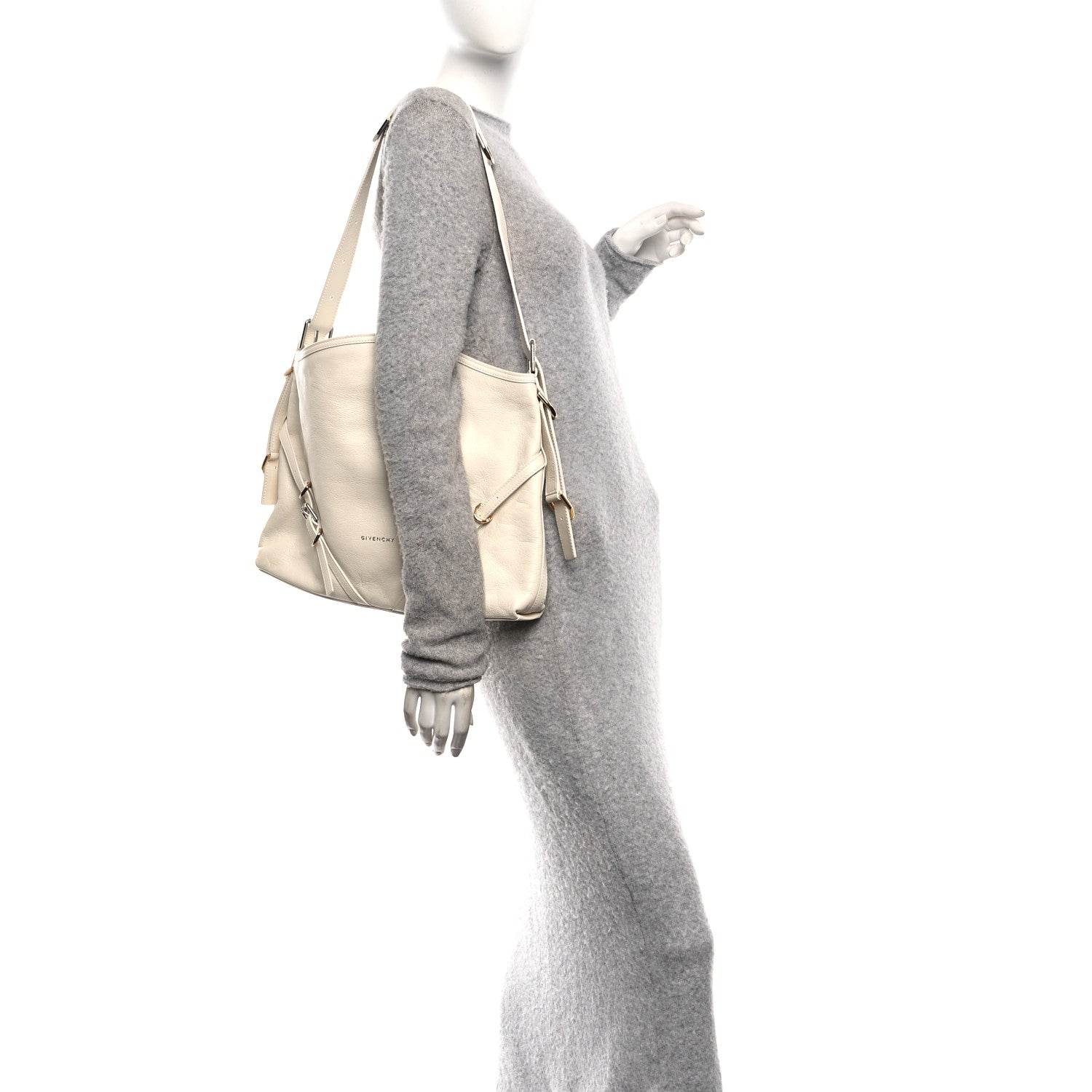 Givenchy Calfskin Medium Voyou Bag Ivory 2 of 10