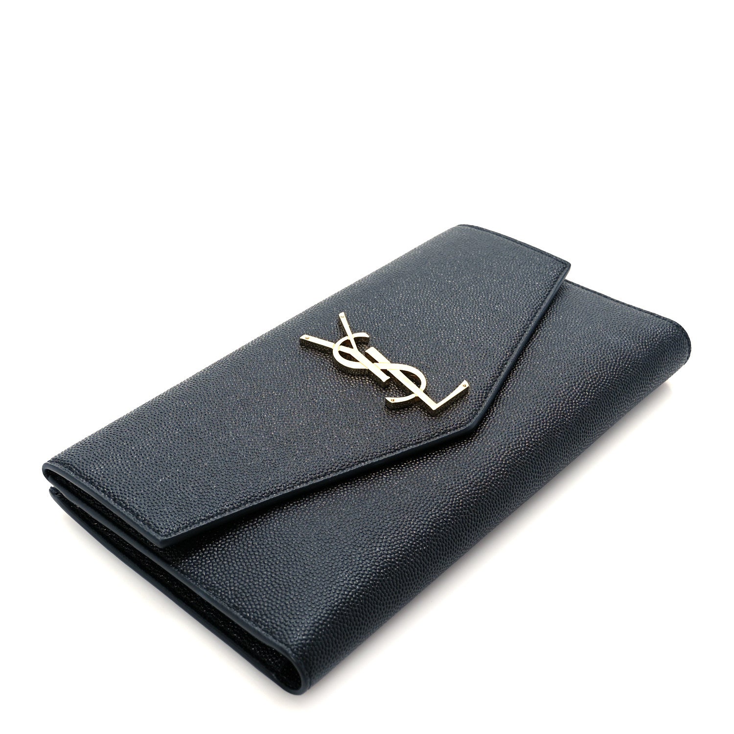 Saint Laurent Grain De Poudre Monogram Uptown Wallet Black 8 of 22