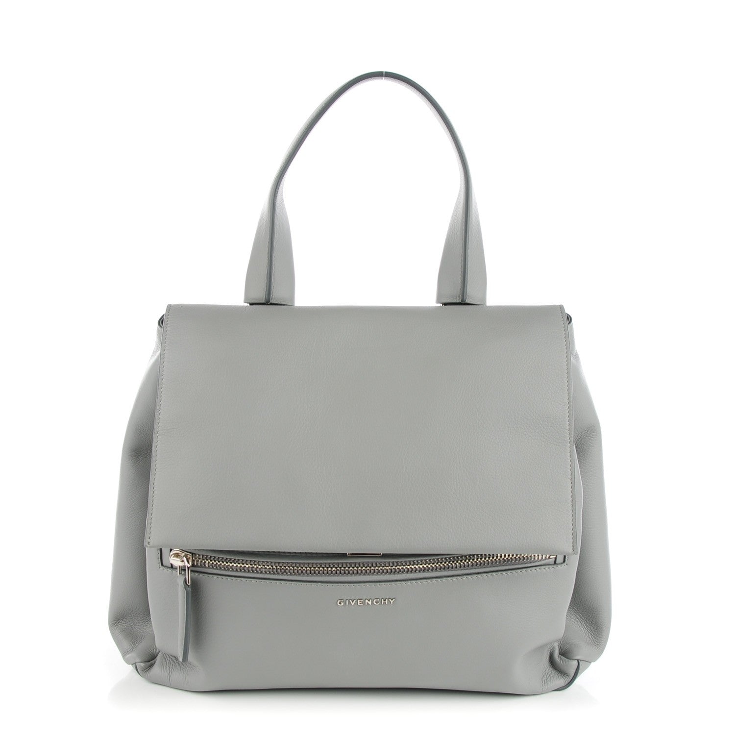 Givenchy Grained Calfskin Medium Pandora Pure Flap Bag Pearl Grey 1 of 7