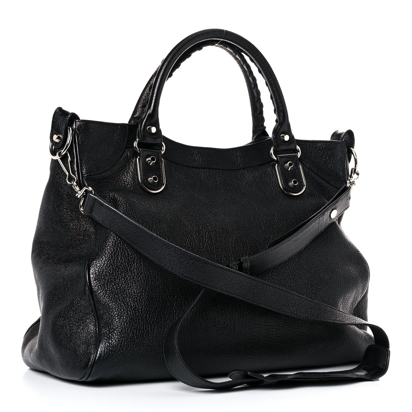 Chevre Silver Metallic Edge Hardware Velo Black