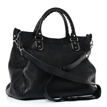 Balenciaga Chevre Silver Metallic Edge Hardware Velo Black 2 of 17