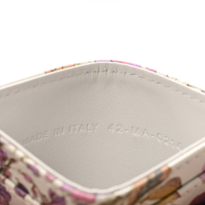 Christian Dior Calfskin Caro Freesia Five-Slot Card Holder White Multicolor 7 of 8