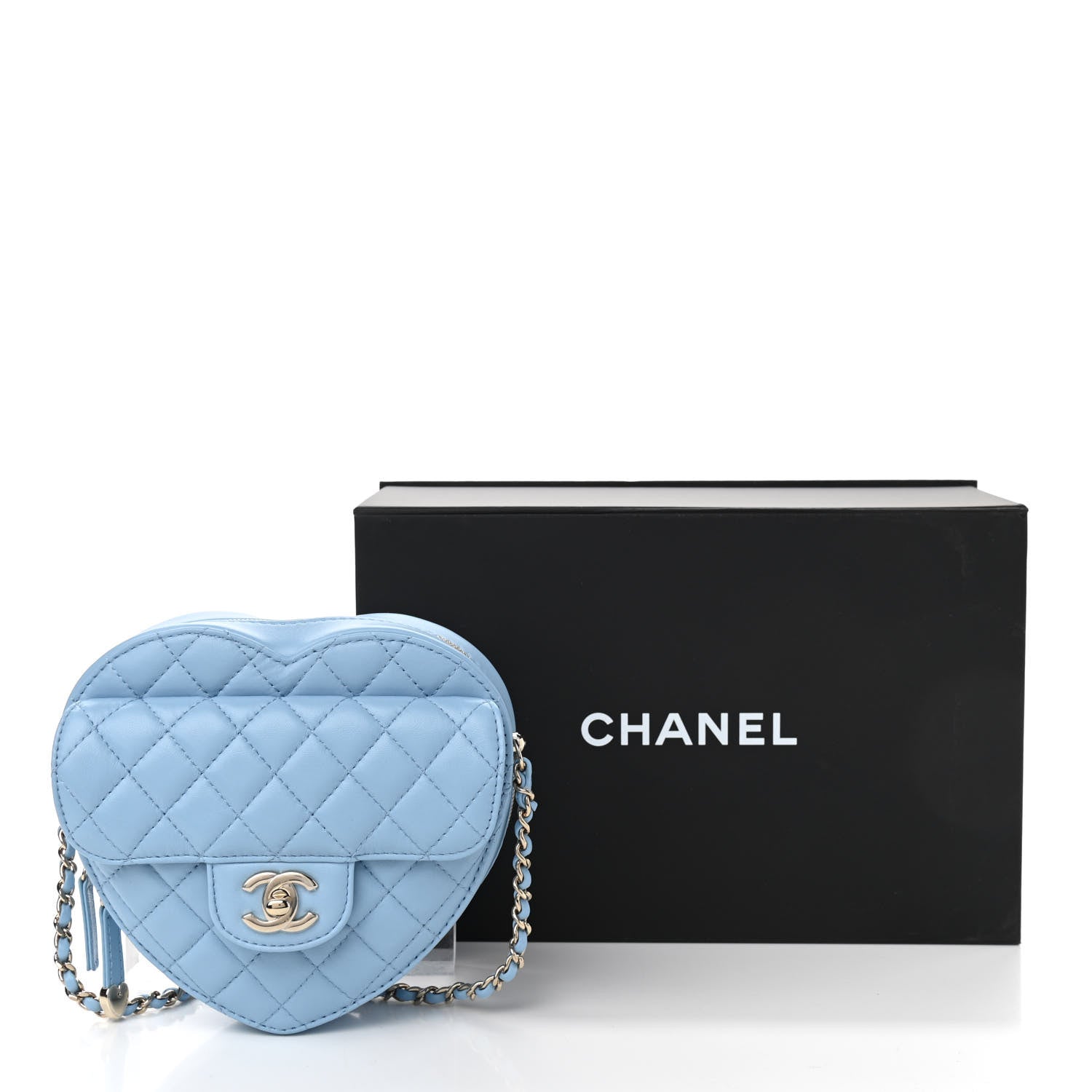 Chanel Lambskin Quilted CC In Love Heart Bag Light Blue 12 of 12