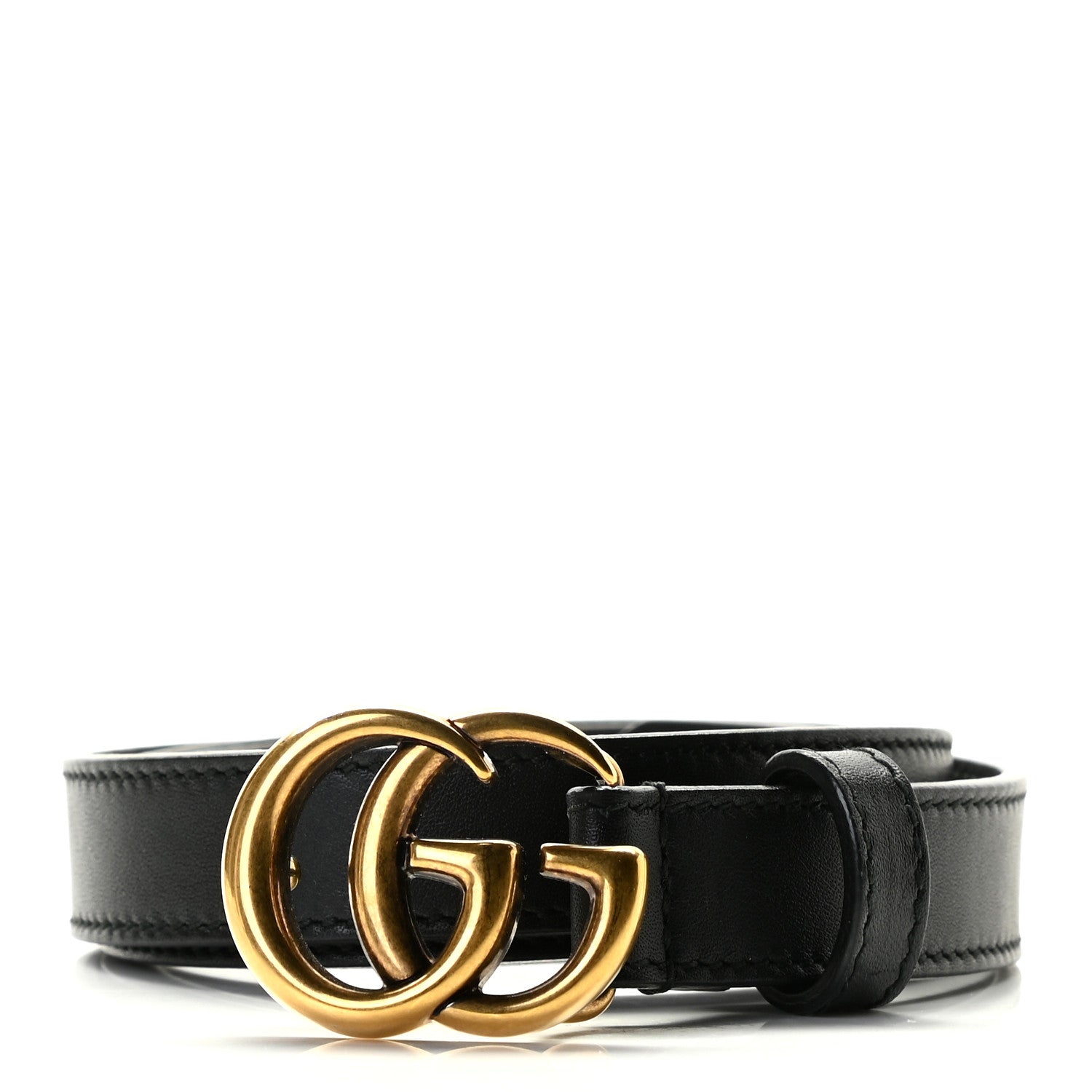 Gucci Calfskin Double G 20mm Belt 80 32 Black 1 of 4