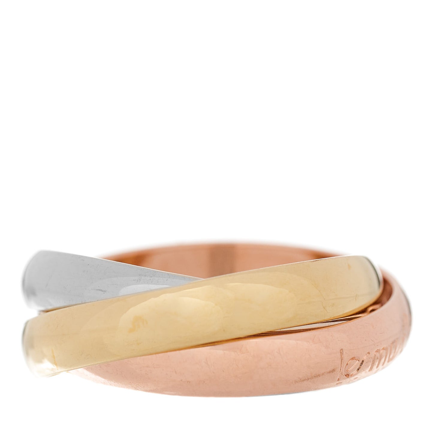 18K Pink Yellow White Gold Classic Les Must De Cartier Trinity Ring 52 6