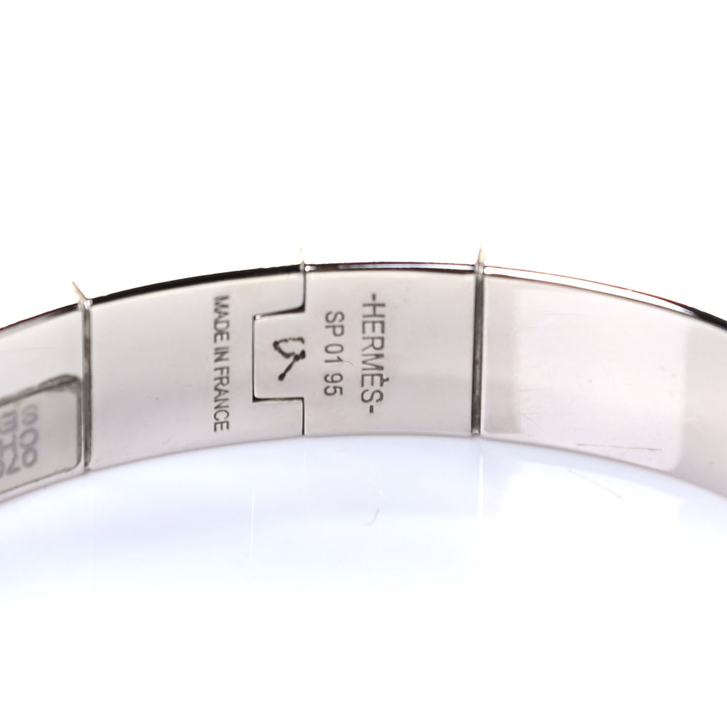 Hermes Lizard Charniere Cuir Narrow Hinged Bracelet Sesame 4 of 5