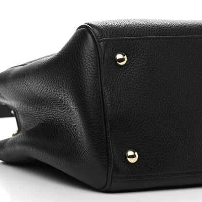 Gucci Pebbled Calfskin Medium Bamboo Shopper Tote Black 9 of 10