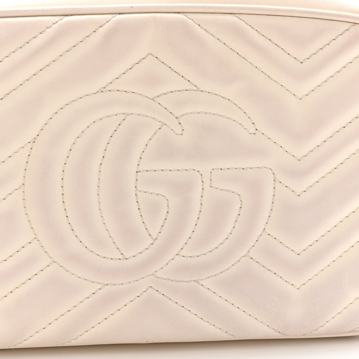 Calfskin Matelasse Small GG Marmont Chain Shoulder Bag White