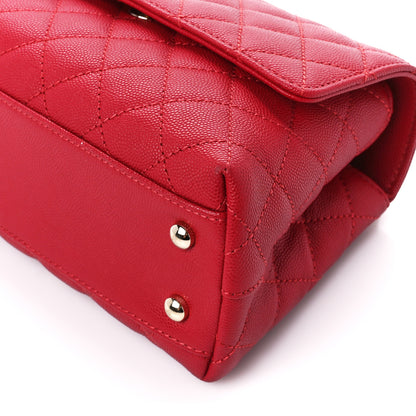 Chanel Caviar Quilted Mini Coco Handle Flap Red 10 of 10
