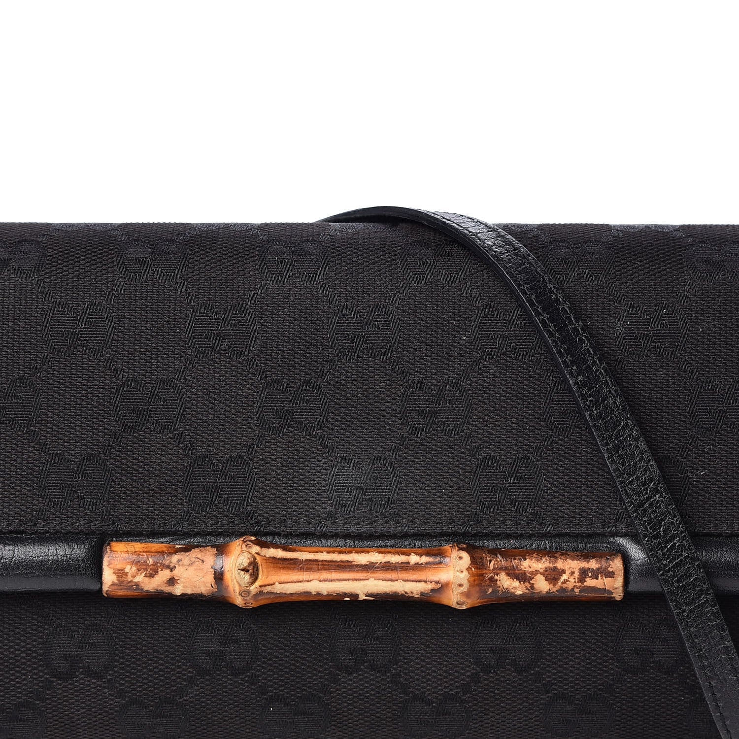 Gucci Monogram Bamboo Bar Clutch Black 9 of 10