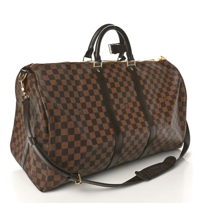 Louis Vuitton Damier Ebene Keepall Bandouliere 55 3 of 10