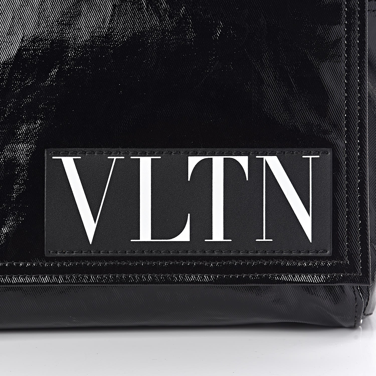 Valentino Garavani Shiny Canvas VLTN Medium Messenger Bag Black 7 of 10