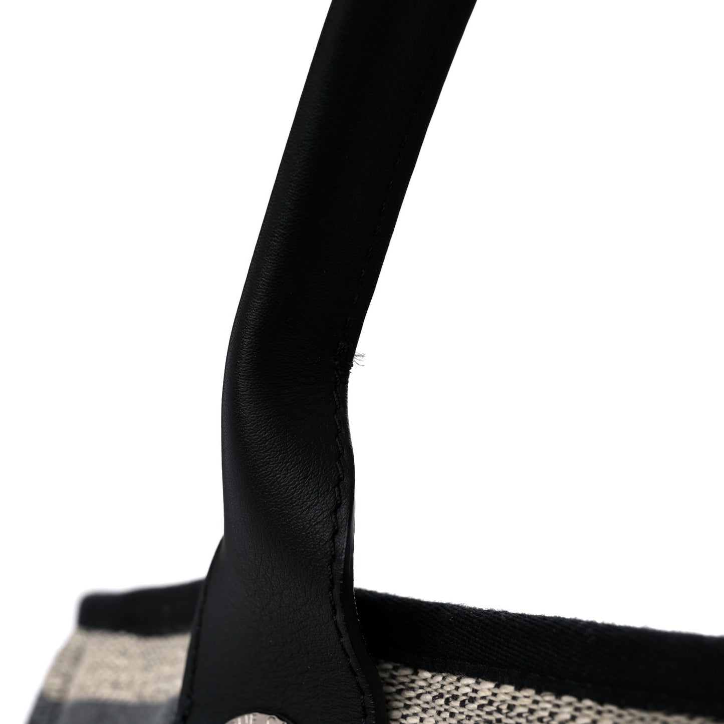 Striped Canvas Medium Deauville Tote Grey Black
