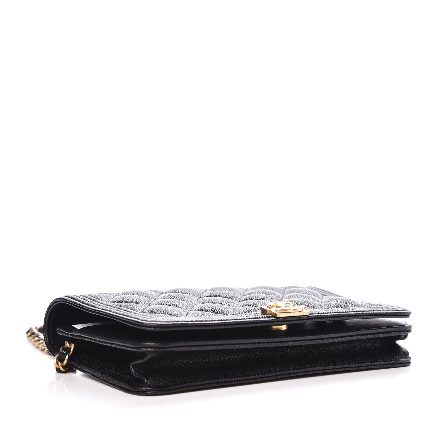 Chanel Caviar Quilted Boy Wallet On Chain WOC Black 3 of 9