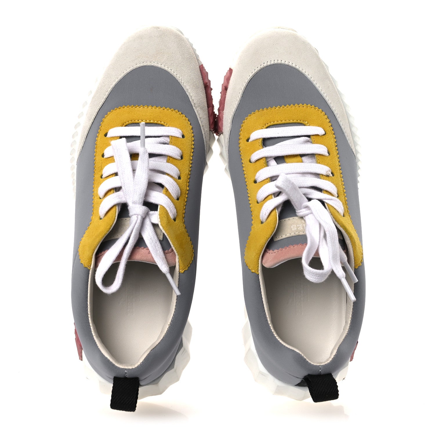Hermes Technical Canvas Suede Goatskin Bouncing Sneakers 36 Gris Multicolor 2 of 15
