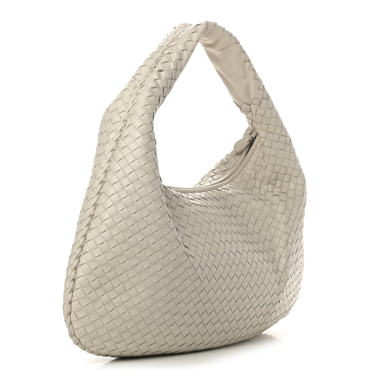 Nappa Intrecciato Medium Veneta Hobo Cream