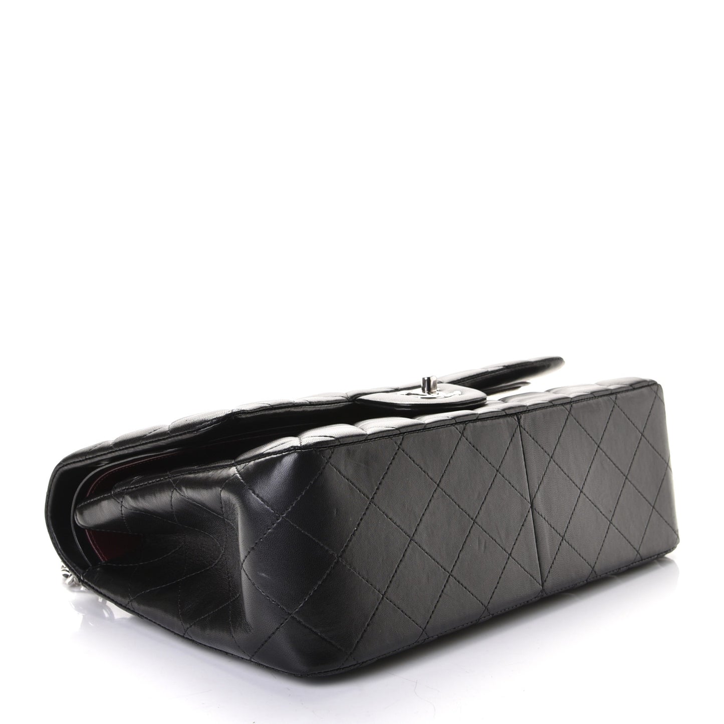 Lambskin Quilted Jumbo Double Flap Black