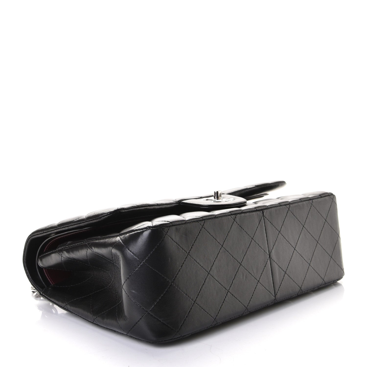 Chanel Lambskin Quilted Jumbo Double Flap Black 3 of 4