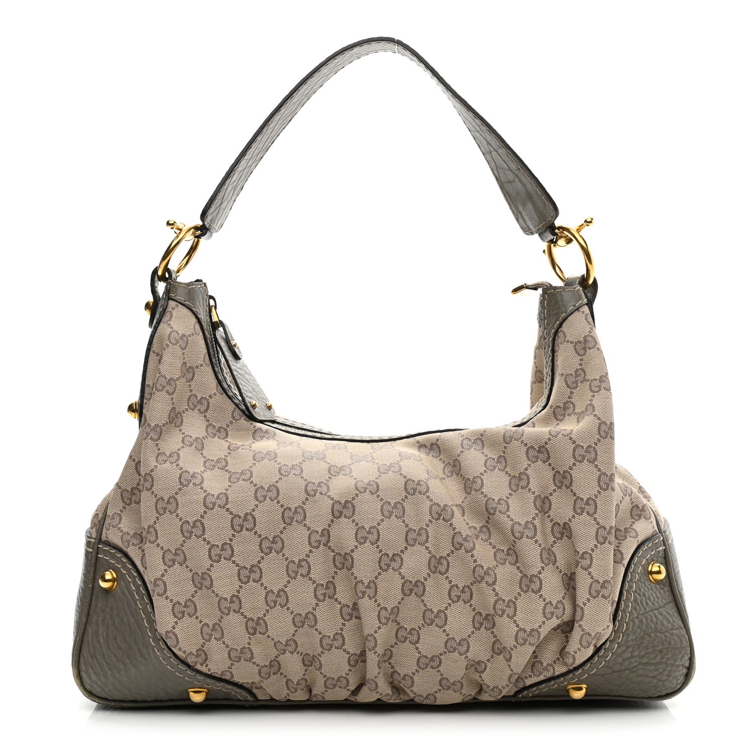 Gucci Monogram Medium Jockey Hobo Grey 1 of 10