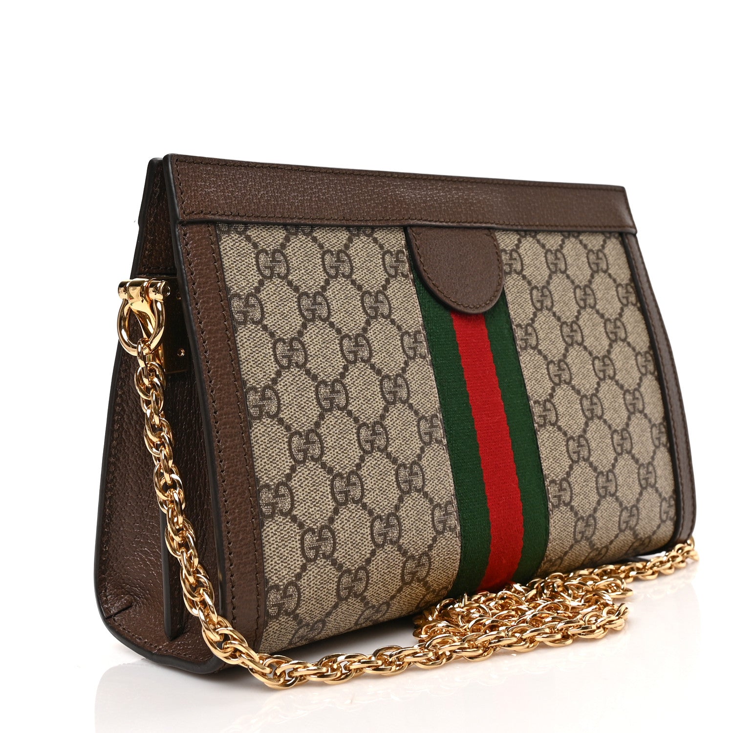Gucci GG Supreme Monogram Web Small Ophidia Chain Shoulder Bag Brown 3 of 8