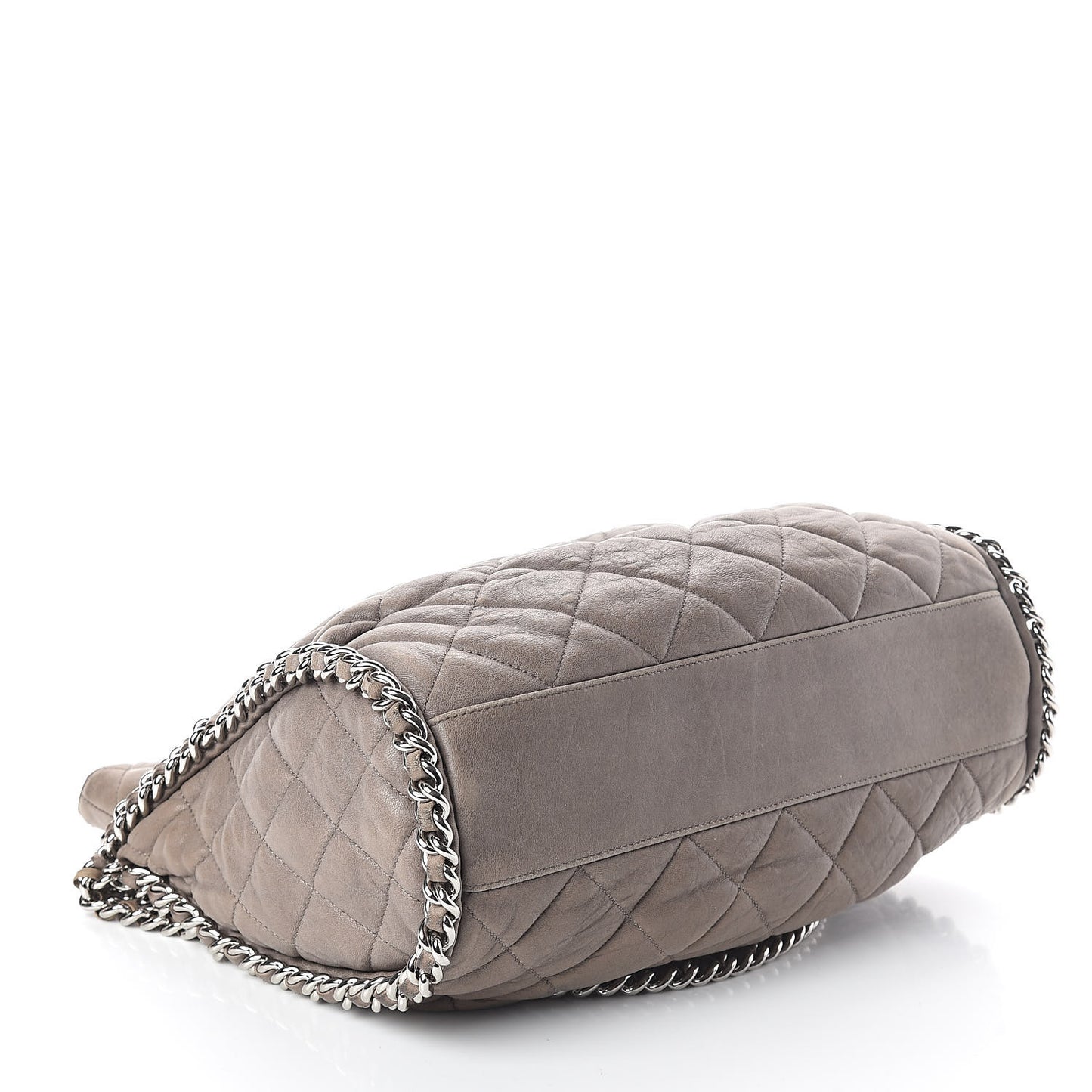 Washed Lambskin Chain Around Hobo Taupe