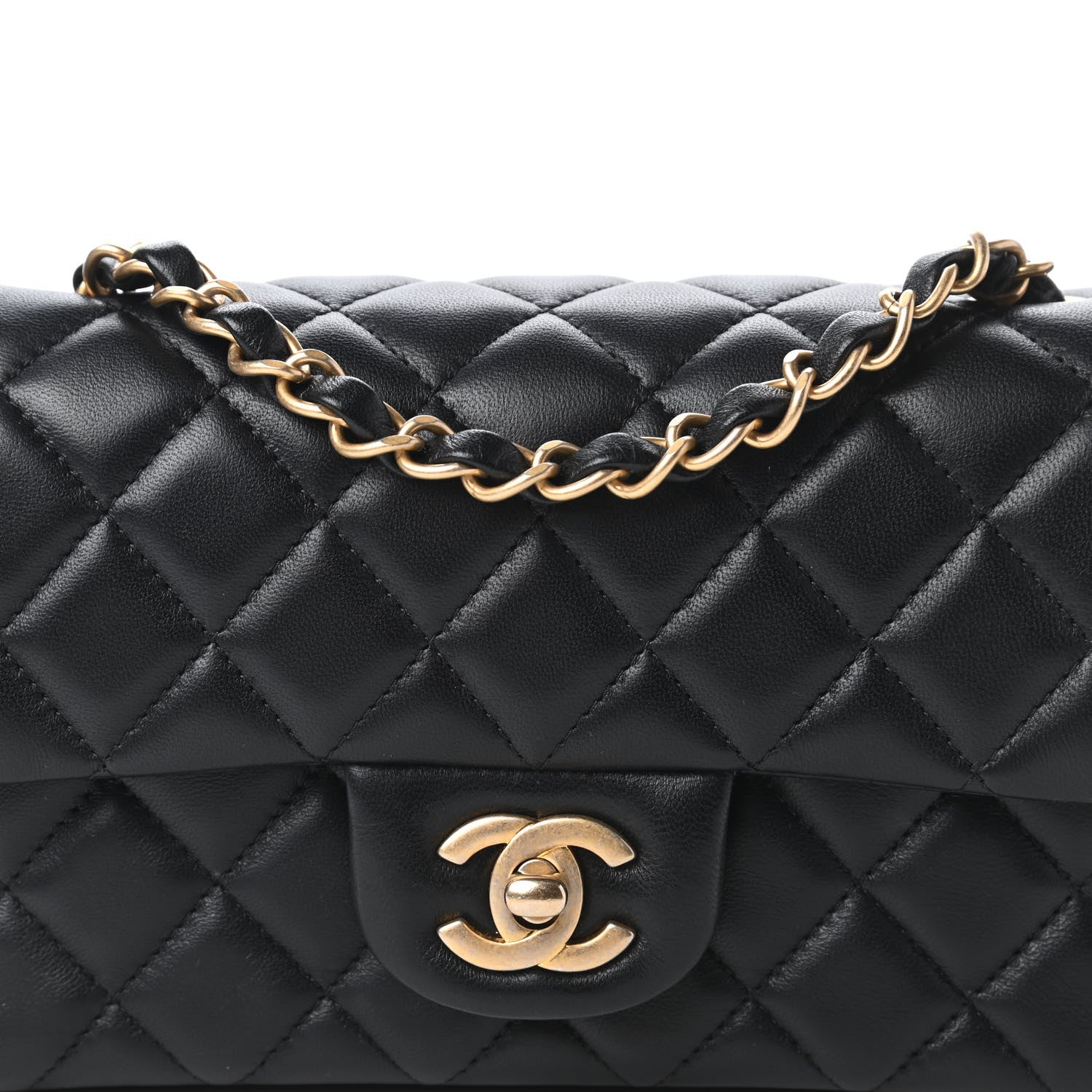 Chanel Lambskin Quilted Mini Rectangular Flap Black 10 of 11