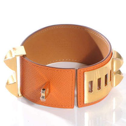 Hermes Epsom Collier de Chien CDC Bracelet Orange Large 3 of 7
