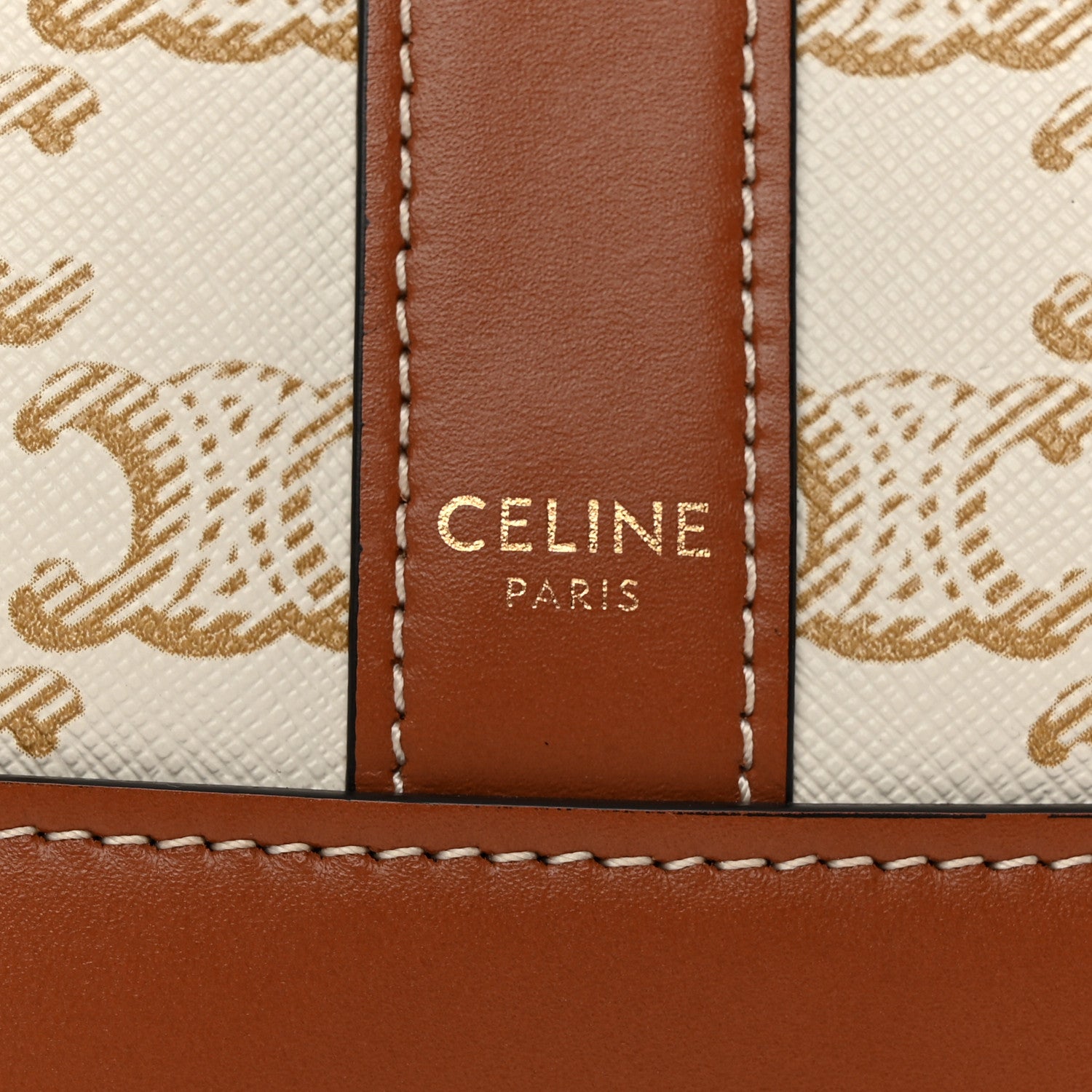 Celine Triomphe Canvas Calfskin Small Bucket Bag White 6 of 10