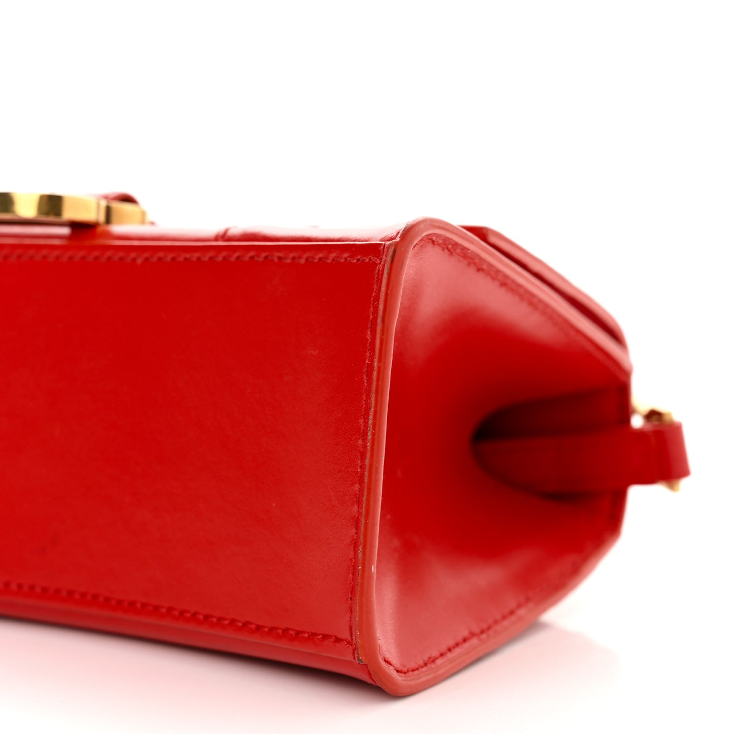 Shiny Box Calfskin Hourglass Top Handle Bag XS Bright Red