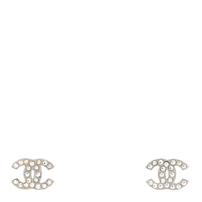 Chanel Crystal CC Earrings Silver 1 of 3