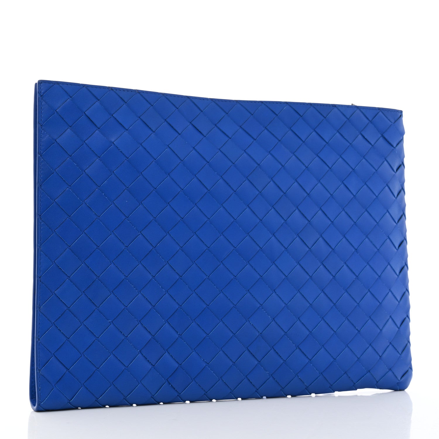 Bottega Veneta Nappa Intrecciato Flat Zip Pouch Signal Blue 3 of 9