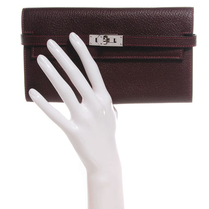 Hermes Chèvre Mysore Kelly Longue Wallet Prune 2 of 15
