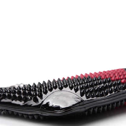 Christian Louboutin Patent Panettone Spiked Valentines Clutch Bag Black Fuchsia 6 of 11