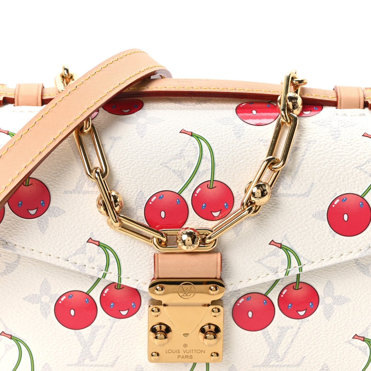 LV X TM Monogram Cerises Pochette Metis East West White