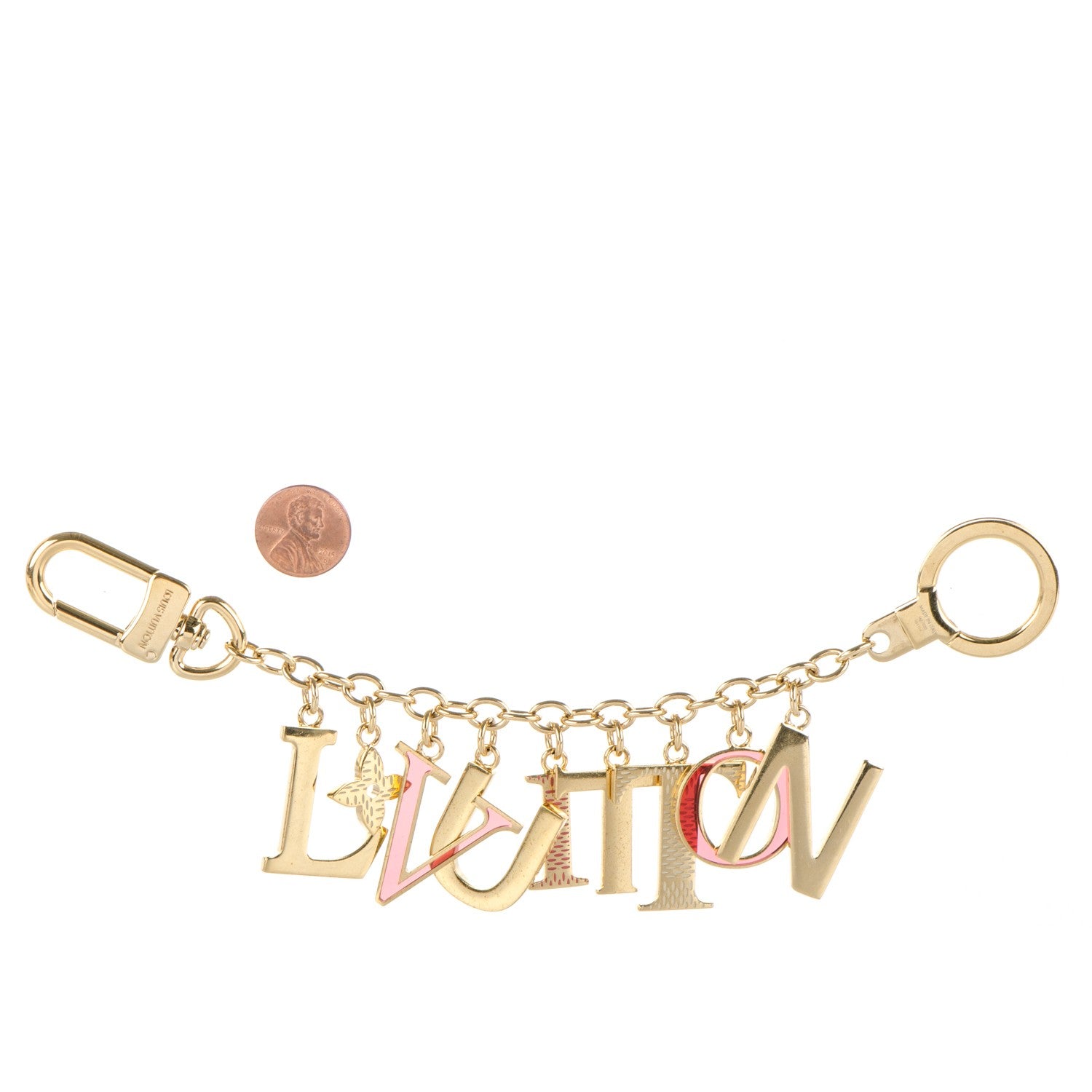 Louis Vuitton LV Tag Bag Charm Gold 2 of 4