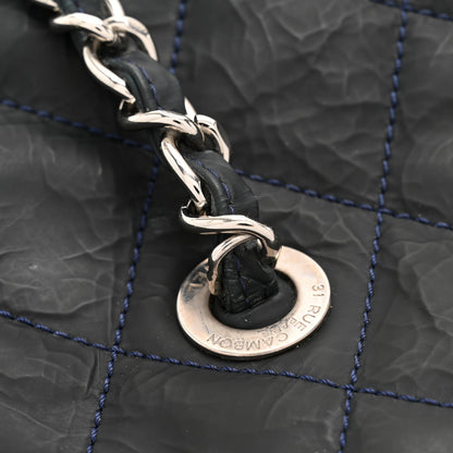 Chanel Crinkled Calfskin Grand Timeless Shopping Tote GTT Dark Blue 12 of 12