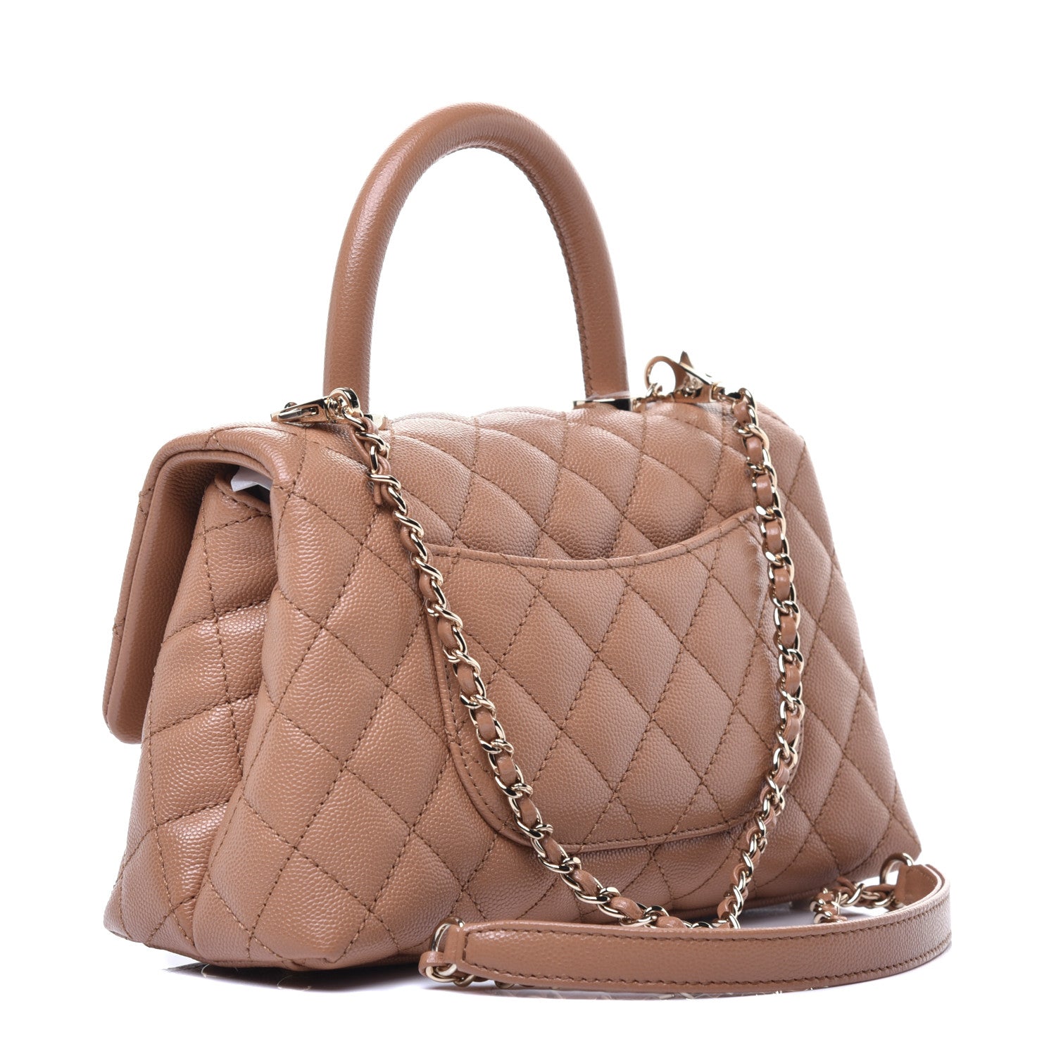 Chanel Caviar Quilted Mini Coco Handle Flap Brown 3 of 9