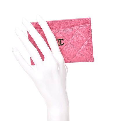 Chanel Caviar Quilted Card Holder Pink 2 of 9