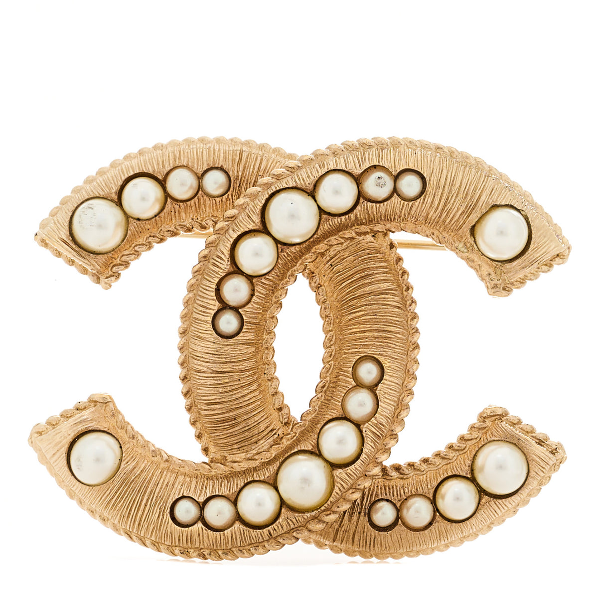 Pearl CC Brooch Gold